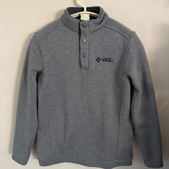 Storm Creek Overachiever Pullover “Vail” Logo Gray Sweater Fleece Men’s X-small - Picture 1 of 13